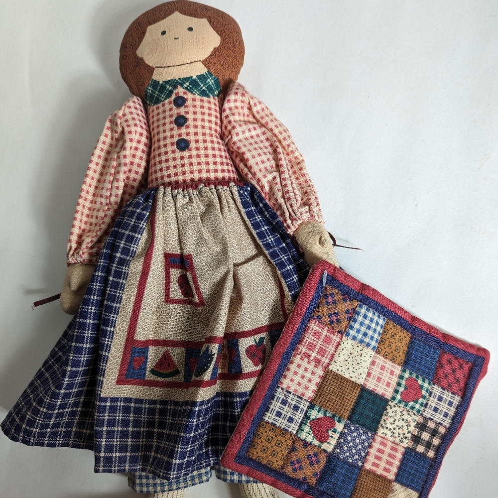 Rustic Rag quilt doll, 15.5" NEW